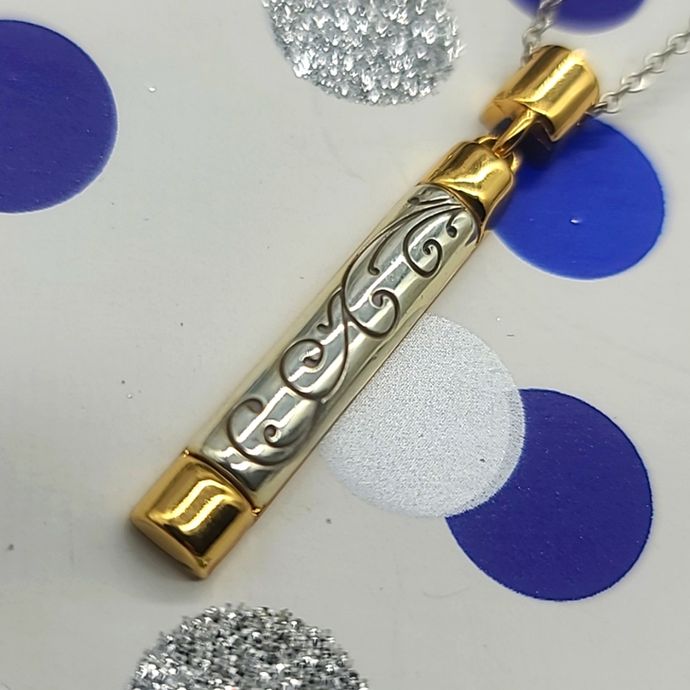 NWOTS! $58 Brighton "Venezia" Two-Tone Scrolled Slim Pendant Necklace - Picture 4 of 10
